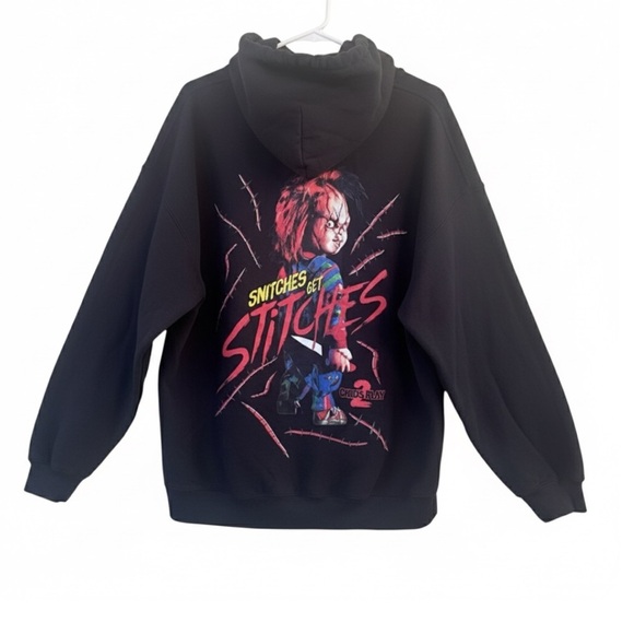 Universal Studios Chuckie- Child’s Play 2 Movie Promo Graphic Hoodie Size XL EUC - Picture 1 of 4